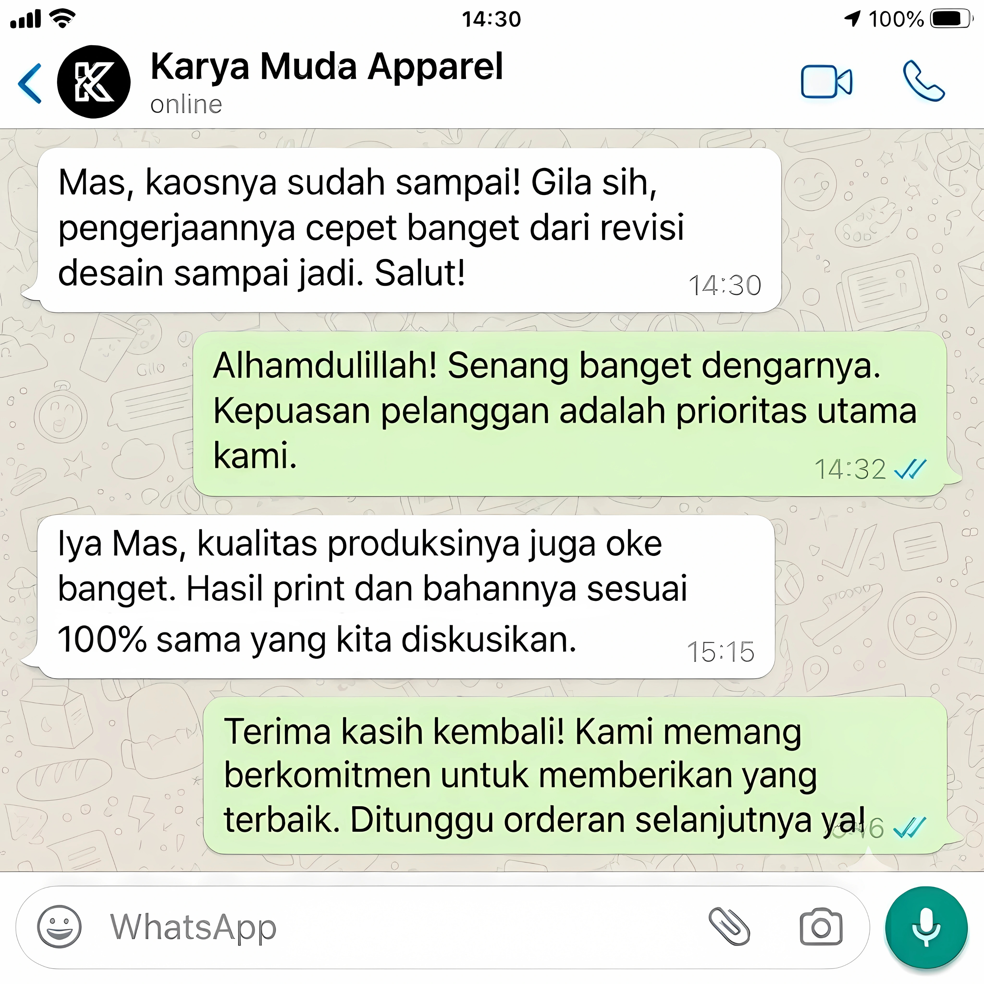 Testimoni Karya Muda Apparel