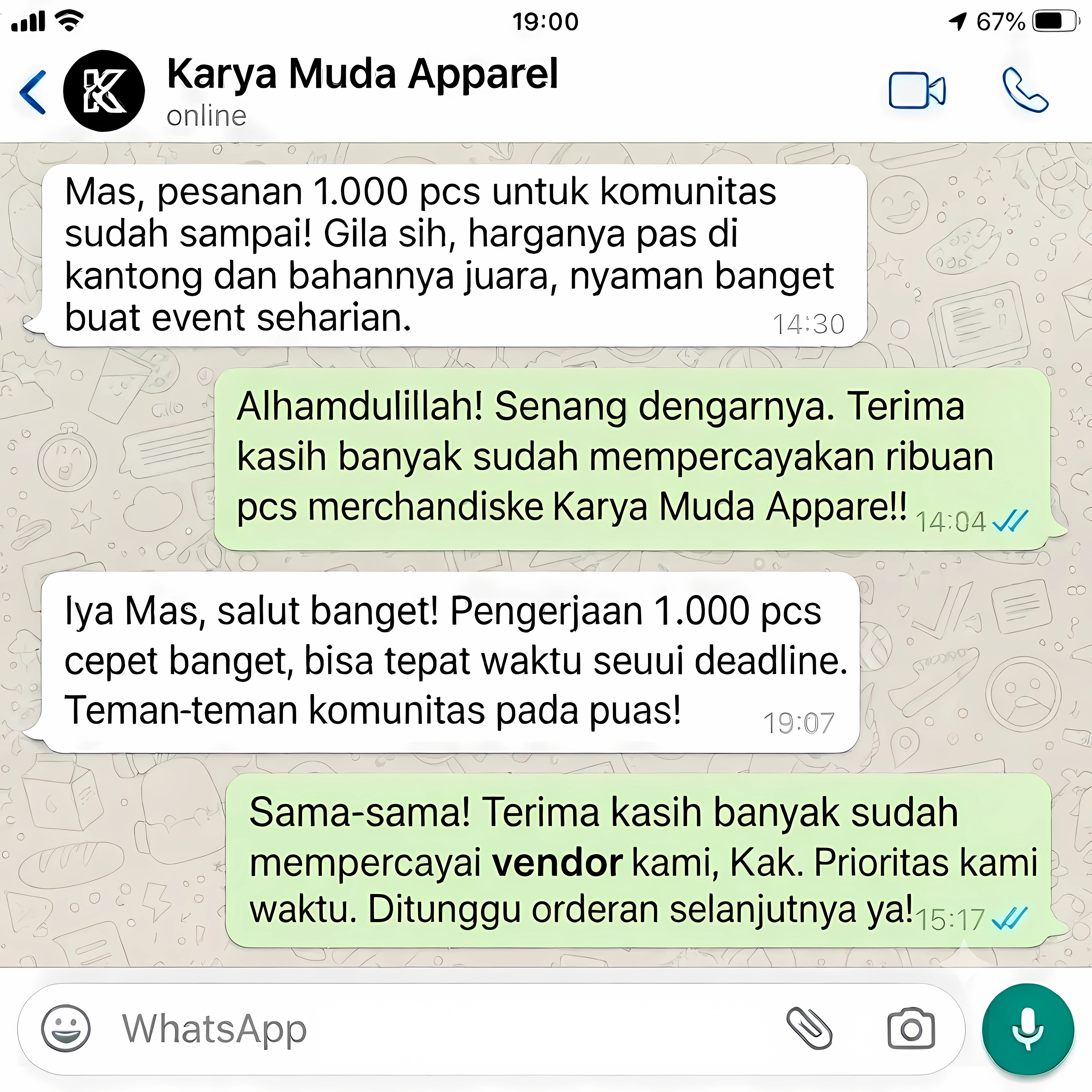 Testimoni Karya Muda Apparel
